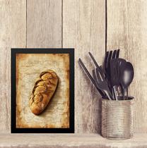Quadro Decorativo Vintage Pão 45x34cm - com vidro