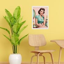 Quadro Decorativo Vintage Pin Up Girl - Poá 45x34cm