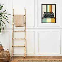 Quadro Decorativo Vintage - Rádio Toca Fita 33x24cm