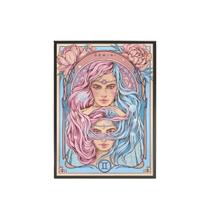 Quadro Decorativo Vintage Signo Gêmeos 34X23Cm