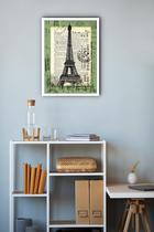 Quadro Decorativo Vintage Torre Eiffel Selo Antigo -70X50Cm