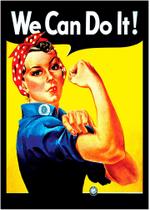 Quadro Decorativo Vintage We Can Do It! Retrô Clássico 1945 Lojas Quartos Salas Com Moldura RC067