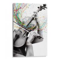 Quadro decorativo Violino Colorido em Melodia Vibrante - Art Canvas