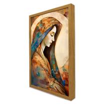 Quadro Decorativo Virgem Maria Abstrato em Moldura Caixa