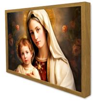 Quadro Decorativo Virgem Maria e o Menino Jesus em Moldura Caixa Quadro Decorativo Virgem Maria e o Menino Jesus em Moldura Caixa