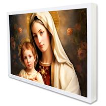 Quadro Decorativo Virgem Maria e o Menino Jesus em Moldura Caixa Quadro Decorativo Virgem Maria e o Menino Jesus em Moldura Caixa