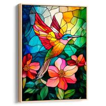 Quadro decorativo Vitral do Beija-Flor - Art Canvas