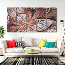Quadro Decorativo - Vitral Rose -Tela em Tecido 5 peças Quadro Decorativo - Vitral Rose -Tela em Tecido 5 peças