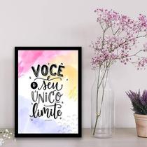 Quadro Decorativo Você É Seu Limite Moldura Preta 24X18Cm