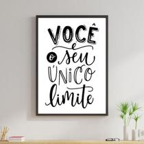 Quadro Decorativo Você É Seu Único Limite Branco 45x34cm