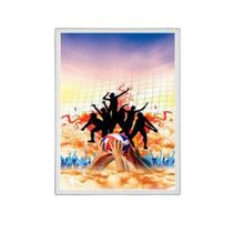 Quadro Decorativo Vôlei De Praia 45X34Cm Preta