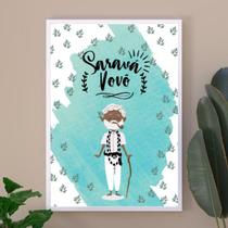 Quadro Decorativo Vovô Preto Velho 24x18cm Quadro Decorativo Vovô Preto Velho 24x18cm