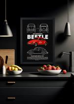 Quadro decorativo VW Beetle 1966 Fusca Com Vidro Tamanho:21cm x 30cm (A4) Quadro decorativo VW Beetle 1966 Fusca Com Vidro Tamanho:21cm x 30cm (A4)