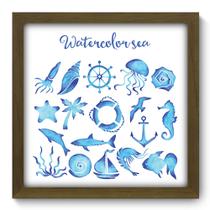 Quadro Decorativo - Watercolor Sea - 33cm x 33cm - 030qdkm Quadro Decorativo - Watercolor Sea - 33cm x 33cm - 030qdkm