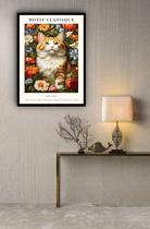 Quadro Decorativo William Morris Gato Flores - 70x50cm Quadro Decorativo William Morris Gato Flores - 70x50cm