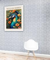 Quadro Decorativo William Morris Pavão - 70x50cm