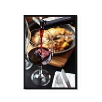 Quadro Decorativo Wine Taca de Vinho Moldura Cozinha Lazer 43x63