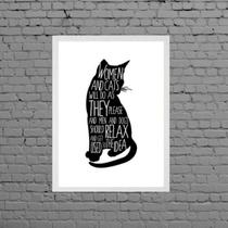 Quadro Decorativo Woman And Cats 45x34cm Quadro Decorativo Woman And Cats 45x34cm