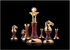 Quadro Decorativo Xadrez Jogos Tabuleiro Com Moldura RC094