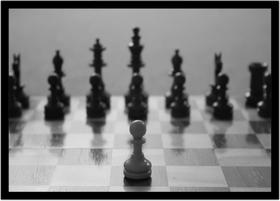 Quadro Decorativo Xadrez Tabuleiro Jogos Com Moldura RC005