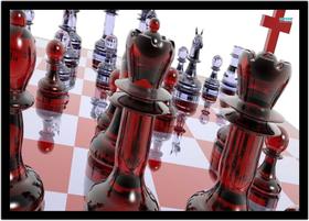 Quadro Decorativo Xadrez Tabuleiro Jogos Com Moldura RC007