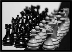 Quadro Decorativo Xadrez Tabuleiro Jogos Com Moldura RC011