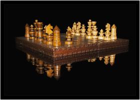 Quadro Decorativo Xadrez Tabuleiro Jogos Com Moldura RC025