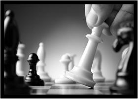 Quadro Decorativo Xadrez Tabuleiro Jogos Com Moldura RC036