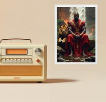 Quadro Decorativo Xangô Com Leão 24X18Cm Quadro Decorativo Xangô Com Leão 24X18Cm