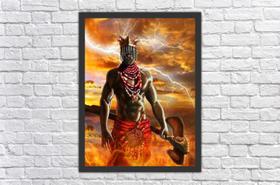 Quadro Decorativo Xango Orixá Religioso Salas Decorações Com Moldura