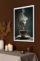 Quadro Decorativo Xícara Quente Mulher - 70x50cm