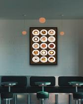 Quadro Decorativo Xícaras Café Expresso Desenhos - 70x50cm Quadro Decorativo Xícaras Café Expresso Desenhos - 70x50cm