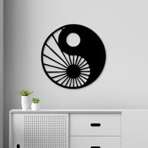 Quadro Decorativo yin-yang Preto 30x30x0,3 em MDF - Lado Kids