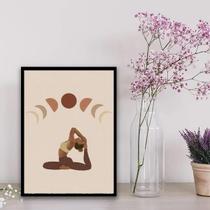 Quadro Decorativo Yoga Boho 33X24Cm Vidro Preta