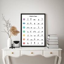 Quadro Decorativo Yoga Chakras Posições 45x34cm Quadro Decorativo Yoga Chakras Posições 45x34cm