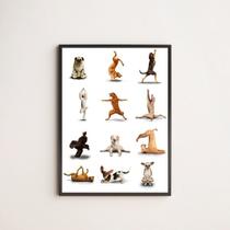 Quadro Decorativo Yoga Dogs 24x18cm Quadro Decorativo Yoga Dogs 24x18cm