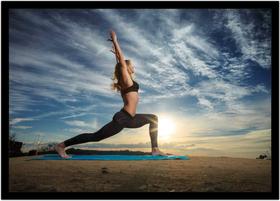 Quadro Decorativo Yoga Meditação Fitness Paisagem Com Moldura RC026 Quadro Decorativo Yoga Meditação Fitness Paisagem Com Moldura RC026