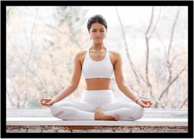 Quadro Decorativo Yoga Meditação Fitness Paisagem Com Moldura RC029