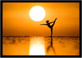 Quadro Decorativo Yoga Meditação Fitness Paisagem Com Moldura RC030