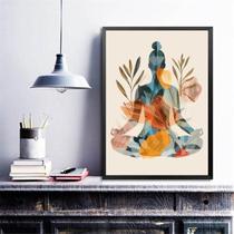 Quadro Decorativo Yoga - Mulher 33X24Cm - Com Vidro