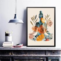 Quadro Decorativo Yoga - Mulher 45x34cm - com vidro