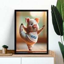 Quadro Decorativo Yoga - Porquinho 45X34Cm - Com Vidro