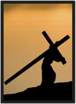 Quadro Decorativoa Jesus Cristo Na Cruz Religioso Decorações Com Moldura G006