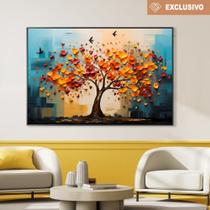 Quadro decorativos árvore com pássaros