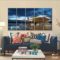 Quadro Decorativos Aviões 5 peças 140x65