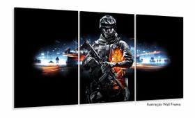 Quadro Decorativos Battlefield Com 120x60 3 peças sala m02