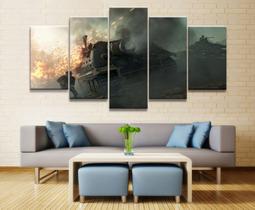 Quadro Decorativos Battlefield com 5 peças mol 1