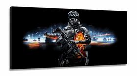 Quadro Decorativos Battlefield em Tecido Canvas 130x60 sala m02
