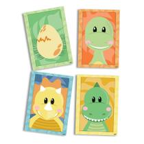 Quadro Decorativos Festa Dino Baby - 4 Unidades - Festcolor - Rizzo