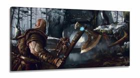 Quadro Decorativos God of War em Tecido Canvas 130x60